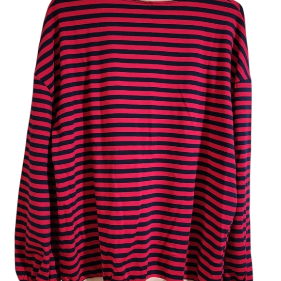Women's Striped Oversized Crewneck Sweatshirt Size M Amazon Y2K Colorblock NWOT - Picture 6 of 13